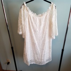 White lace on/off shoulder dress size XL